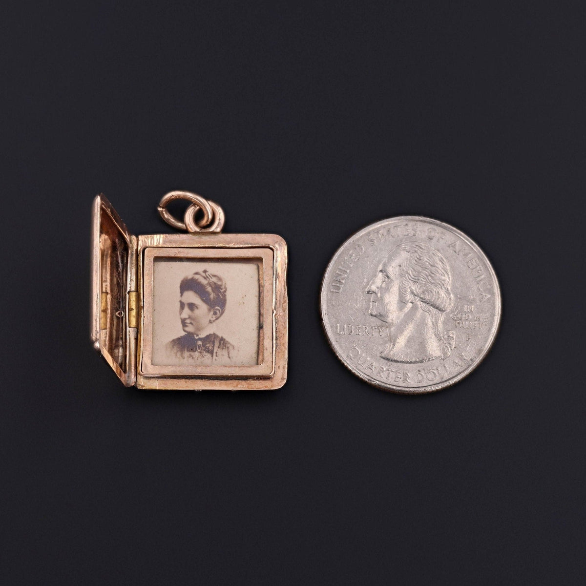 Antique Diamond Star Locket of 10k Gold - Trademark Antiques