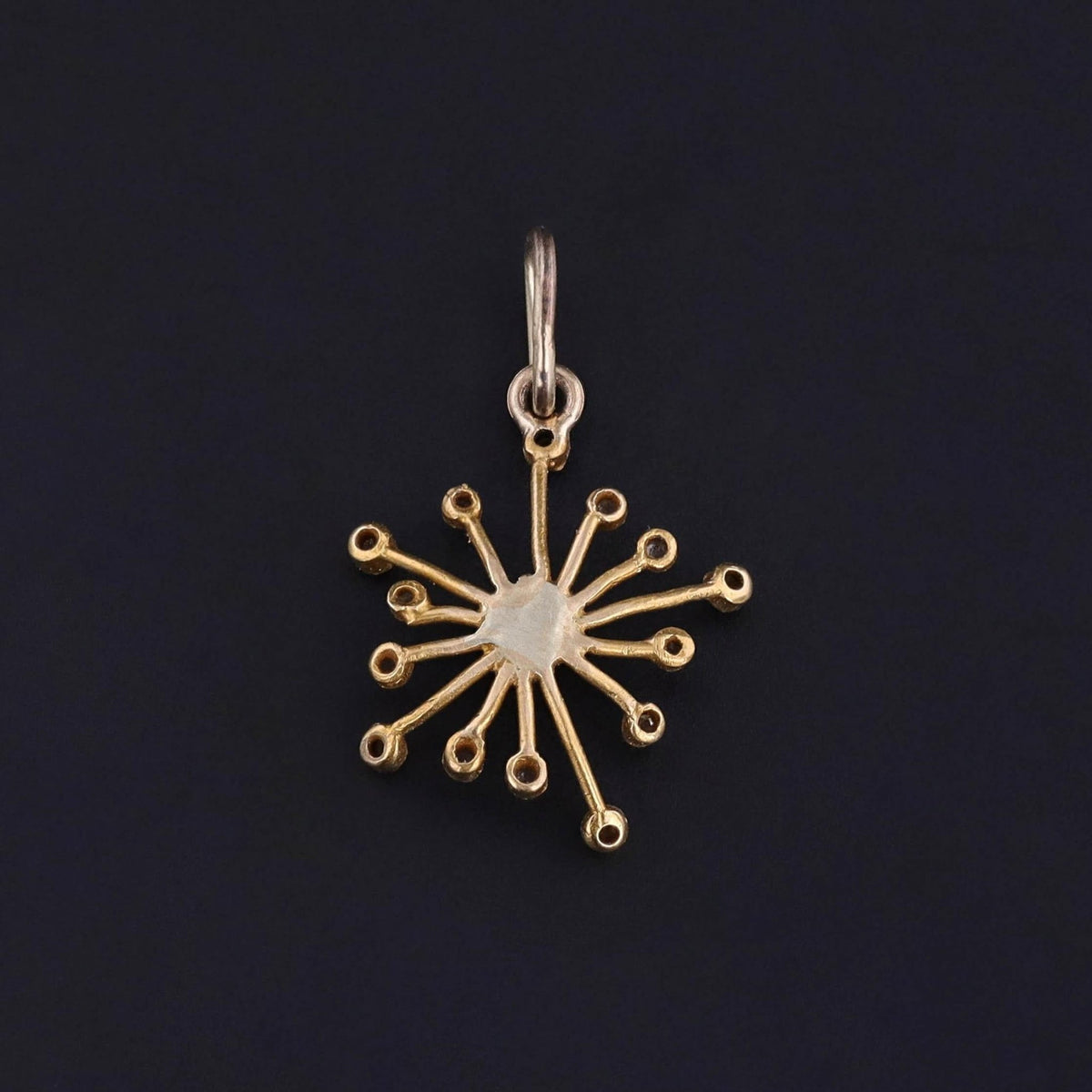 Antique Diamond Starburst Charm of 18k Gold - Trademark Antiques