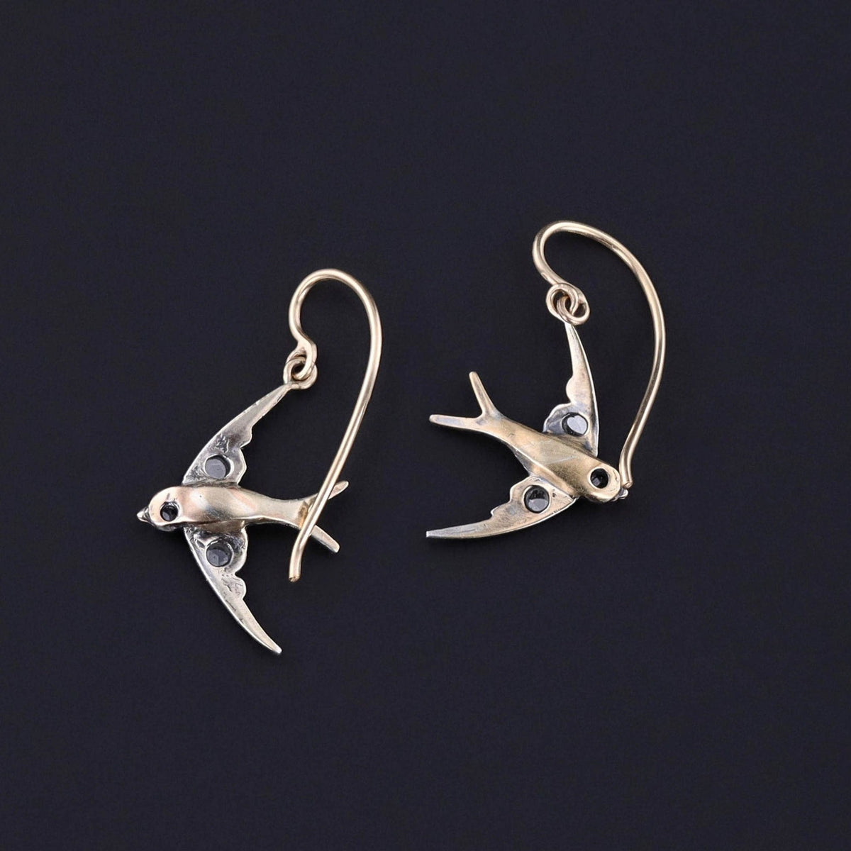 Antique Diamond Swallow Earrings - Trademark Antiques