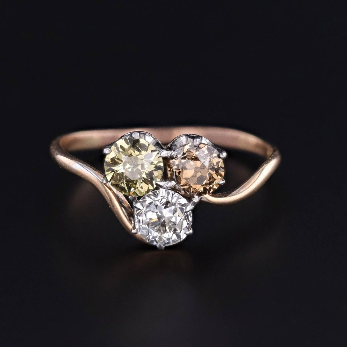 Antique Diamond Trilogy Ring of 14k Gold - Trademark Antiques
