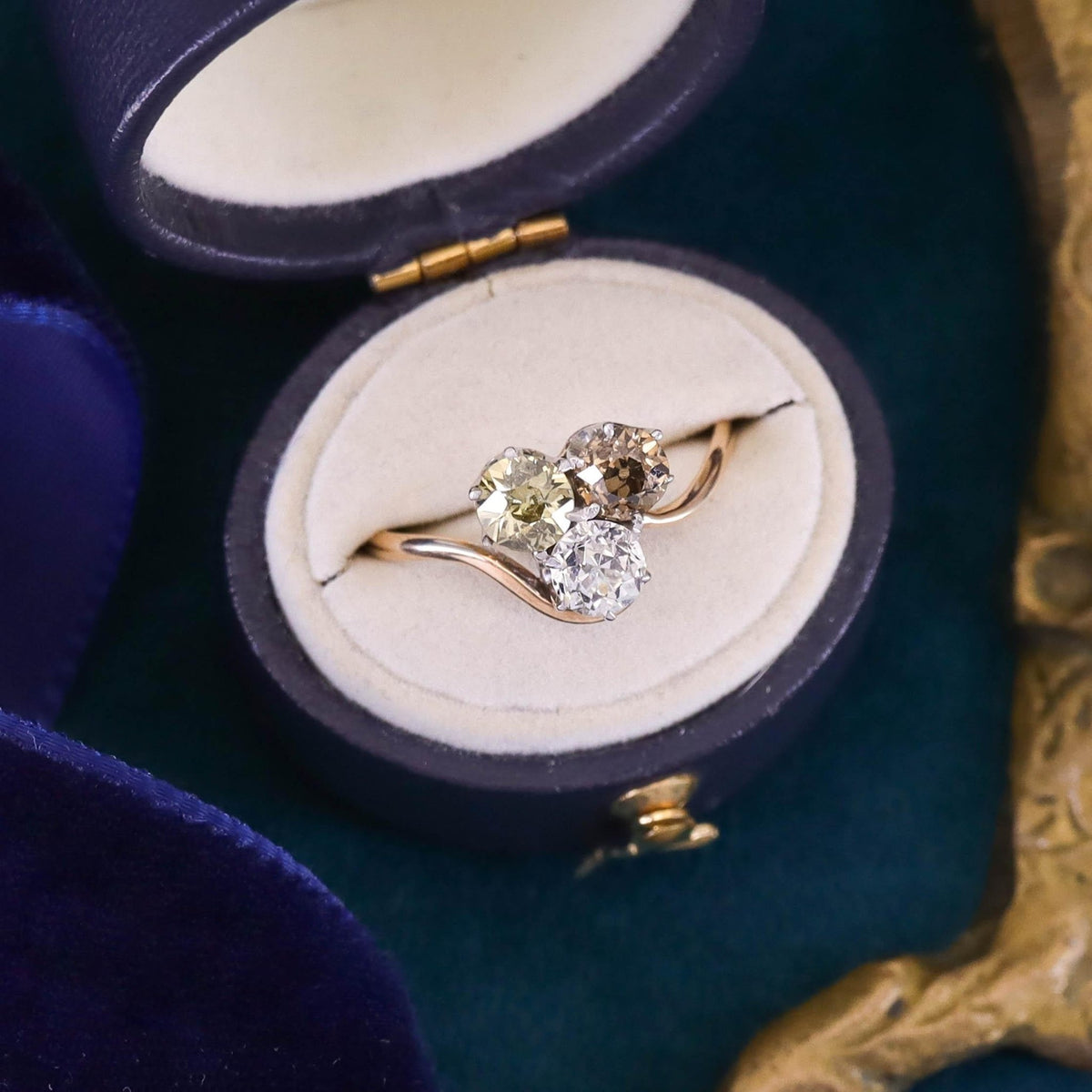 Antique Diamond Trilogy Ring of 14k Gold - Trademark Antiques