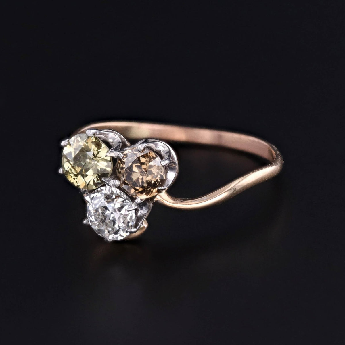 Antique Diamond Trilogy Ring of 14k Gold - Trademark Antiques