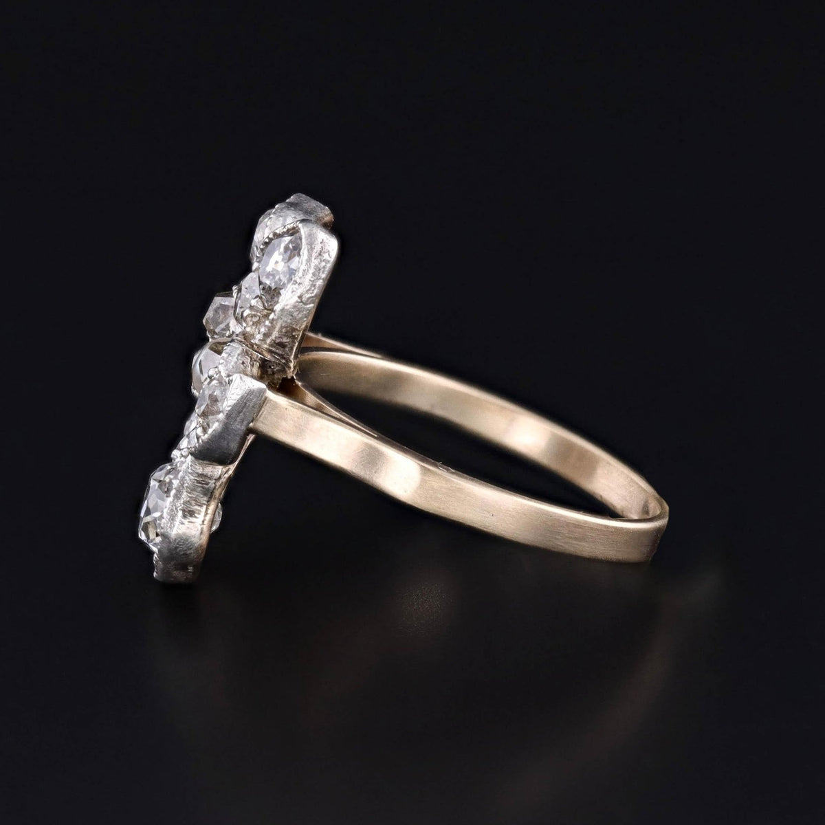 Antique Diamond Violet Flower Ring of 14k Gold - Trademark Antiques