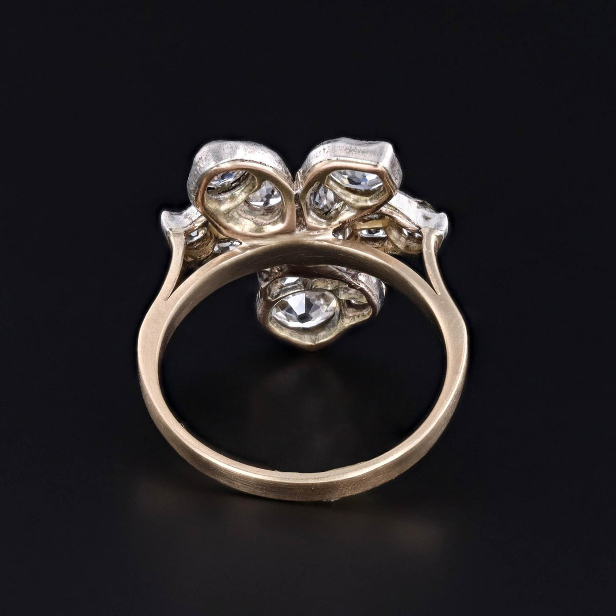 Antique Diamond Violet Flower Ring of 14k Gold - Trademark Antiques