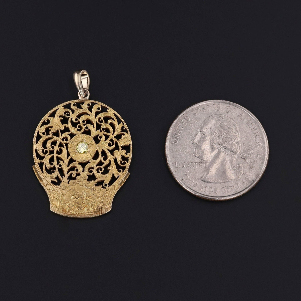 Antique Diamond Watchcock Conversion Pendant of 14k Gold - Trademark Antiques