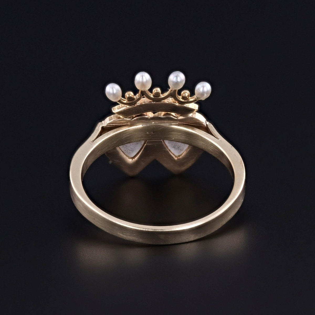 Antique Double Heart Conversion Ring of 14k Gold - Trademark Antiques
