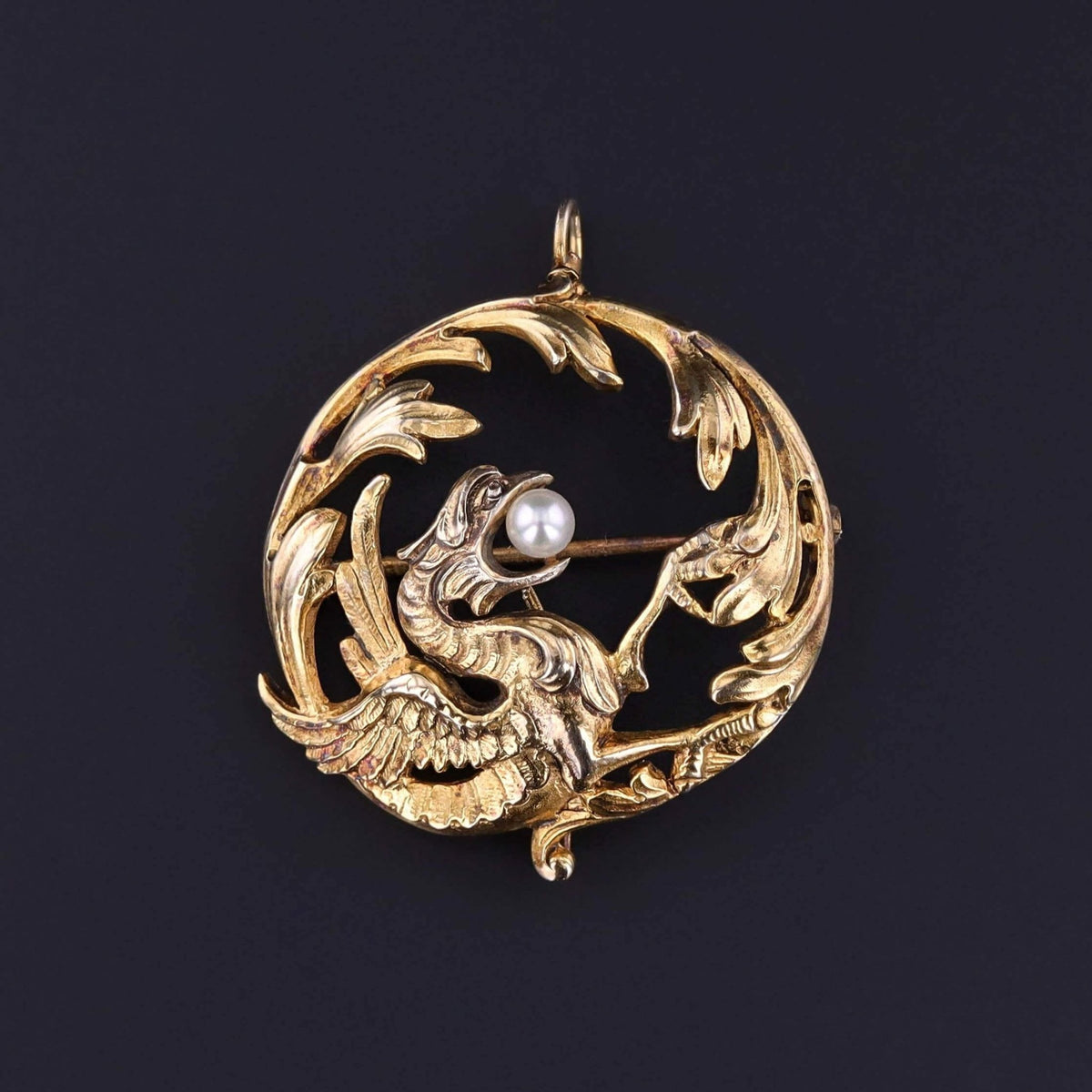 Antique Dragon Brooch of 14k Gold - Trademark Antiques