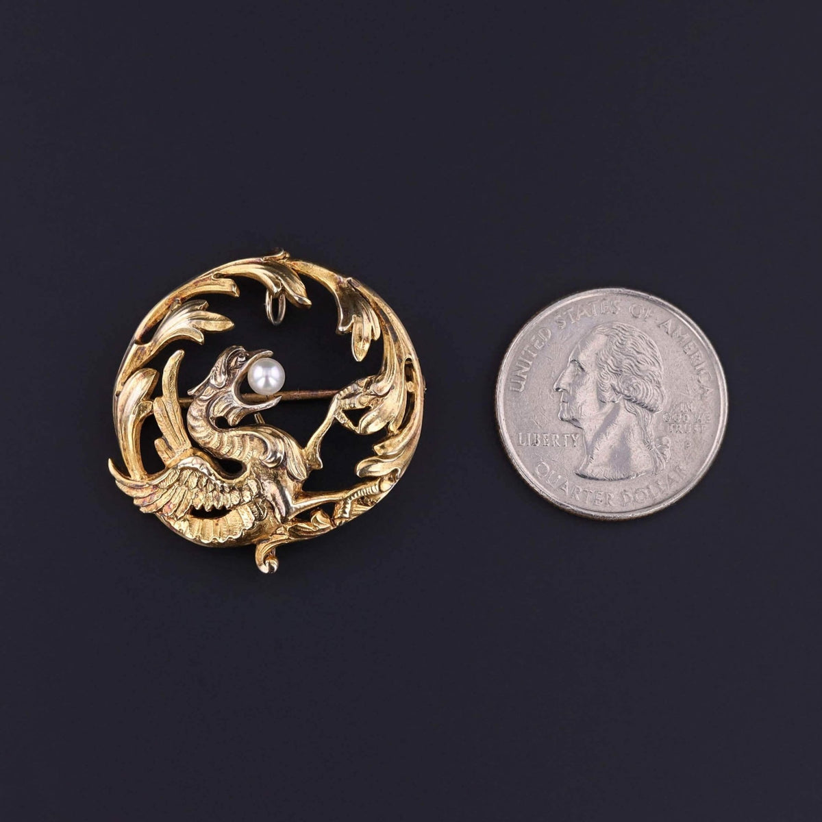 Antique Dragon Brooch of 14k Gold - Trademark Antiques