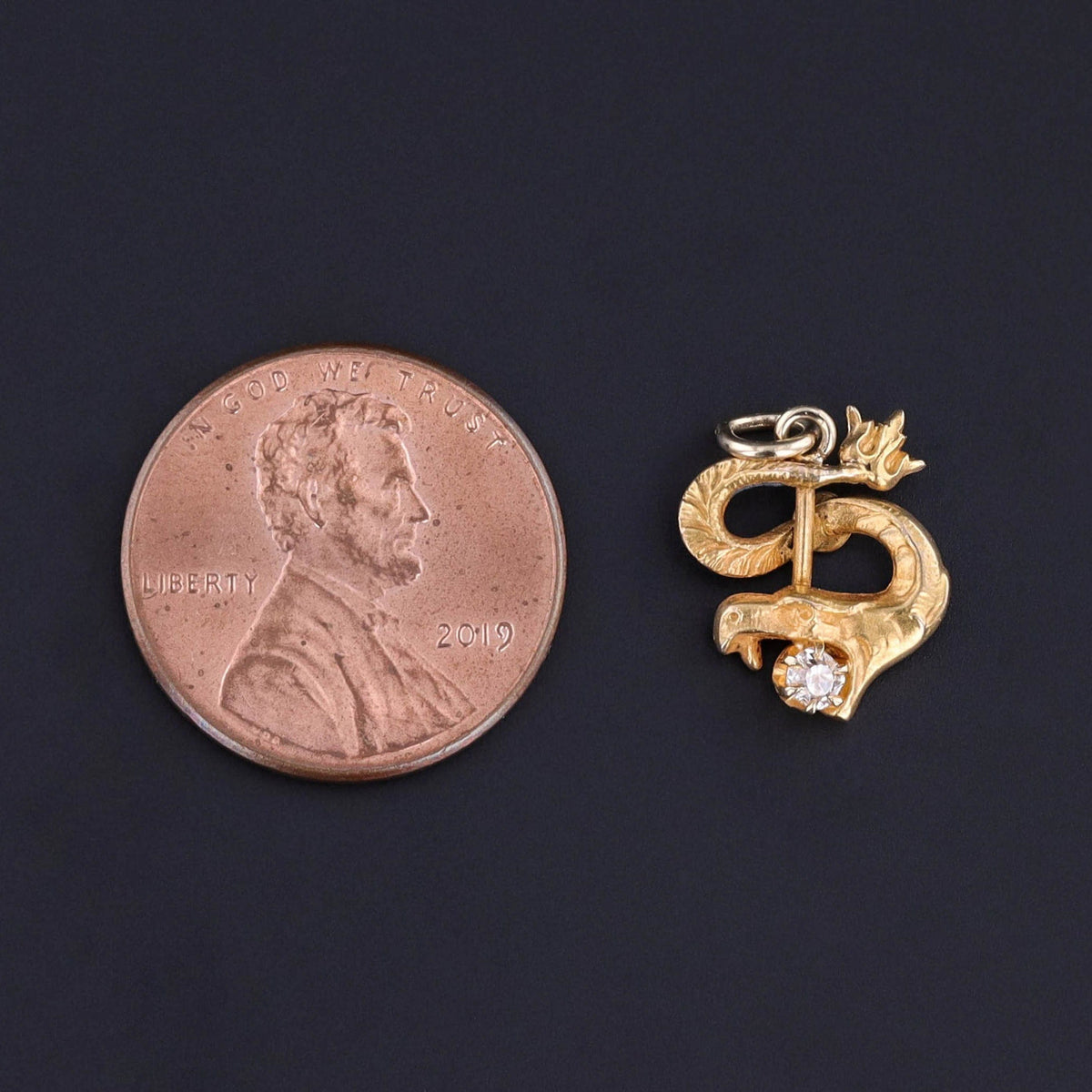 Antique Dragon Conversion Charm of 10k Gold - Trademark Antiques