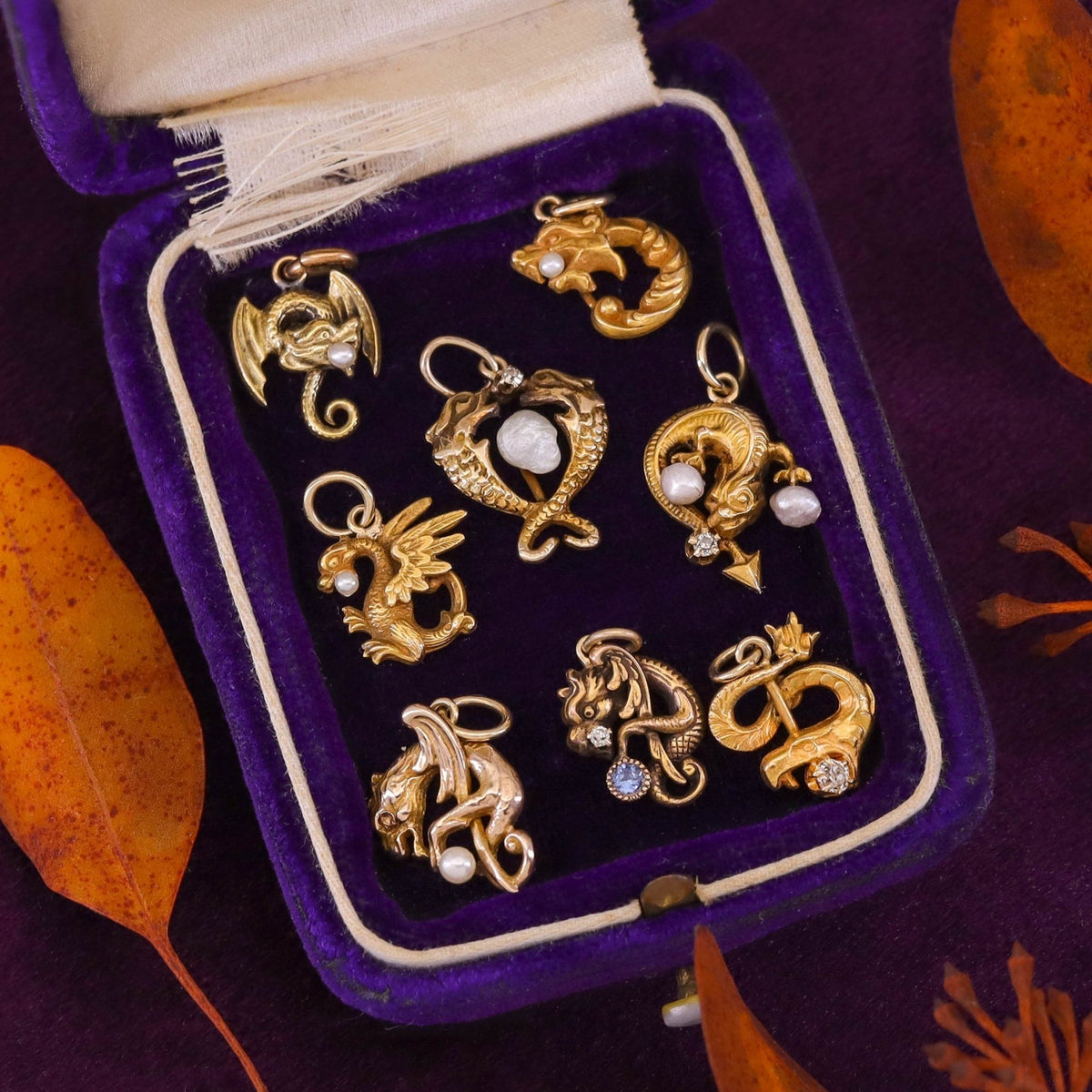 Antique Dragon Conversion Charm of 10k Gold - Trademark Antiques