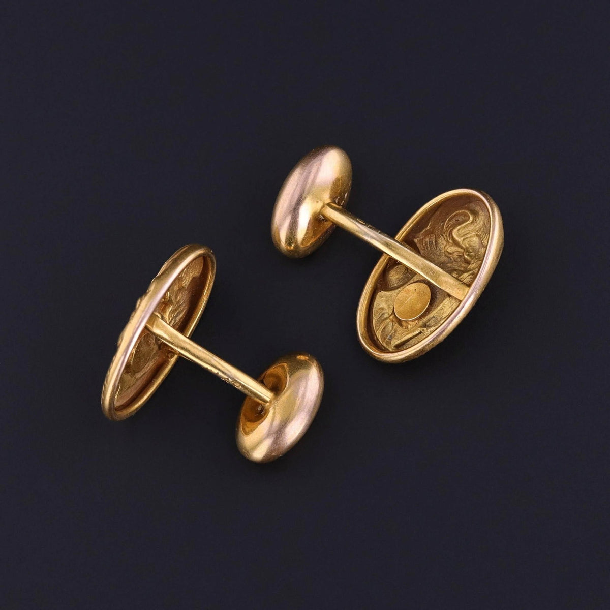 Antique Dragon Cufflinks of 14k Gold - Trademark Antiques