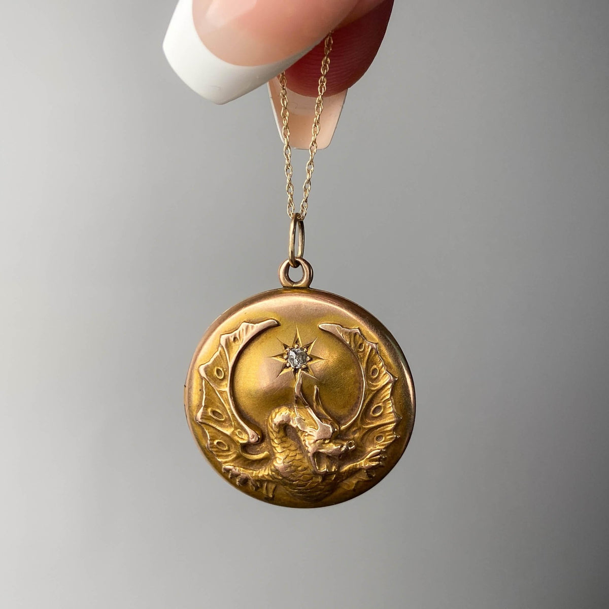Antique Dragon Locket of 10k Gold - Trademark Antiques