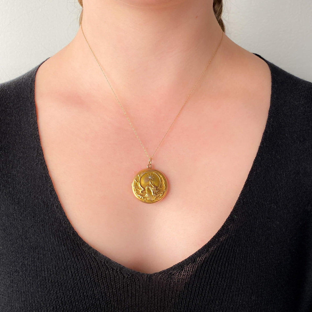 Antique Dragon Locket of 10k Gold - Trademark Antiques