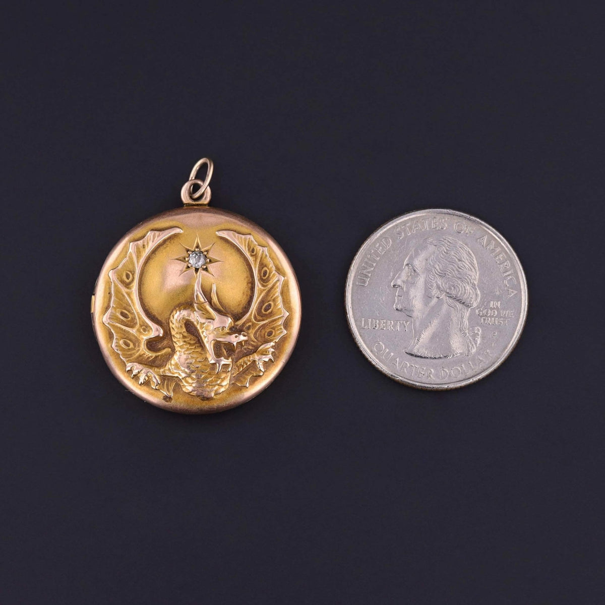 Antique Dragon Locket of 10k Gold - Trademark Antiques