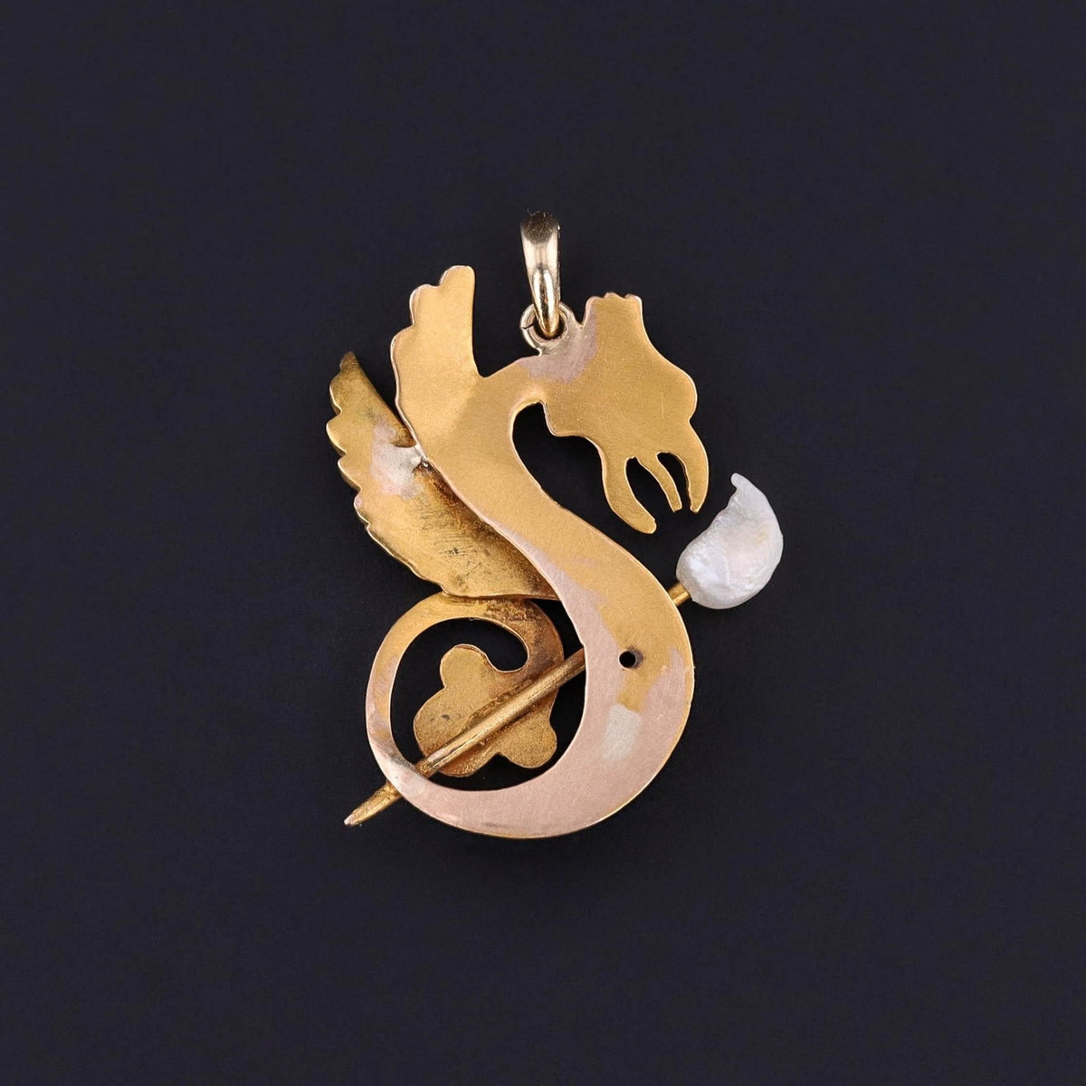 Antique Dragon Pendant of 10k Gold - Trademark Antiques