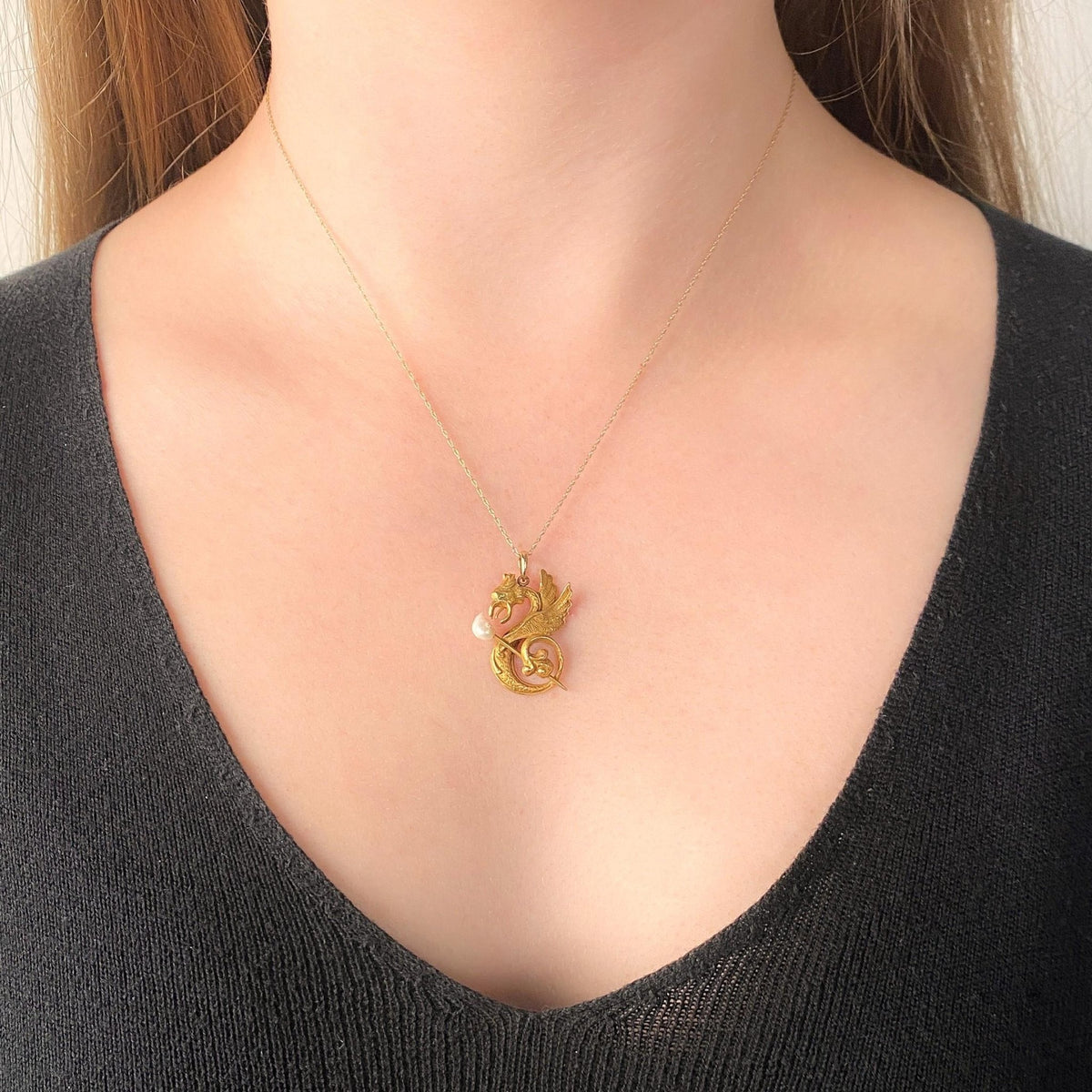 Antique Dragon Pendant of 10k Gold - Trademark Antiques