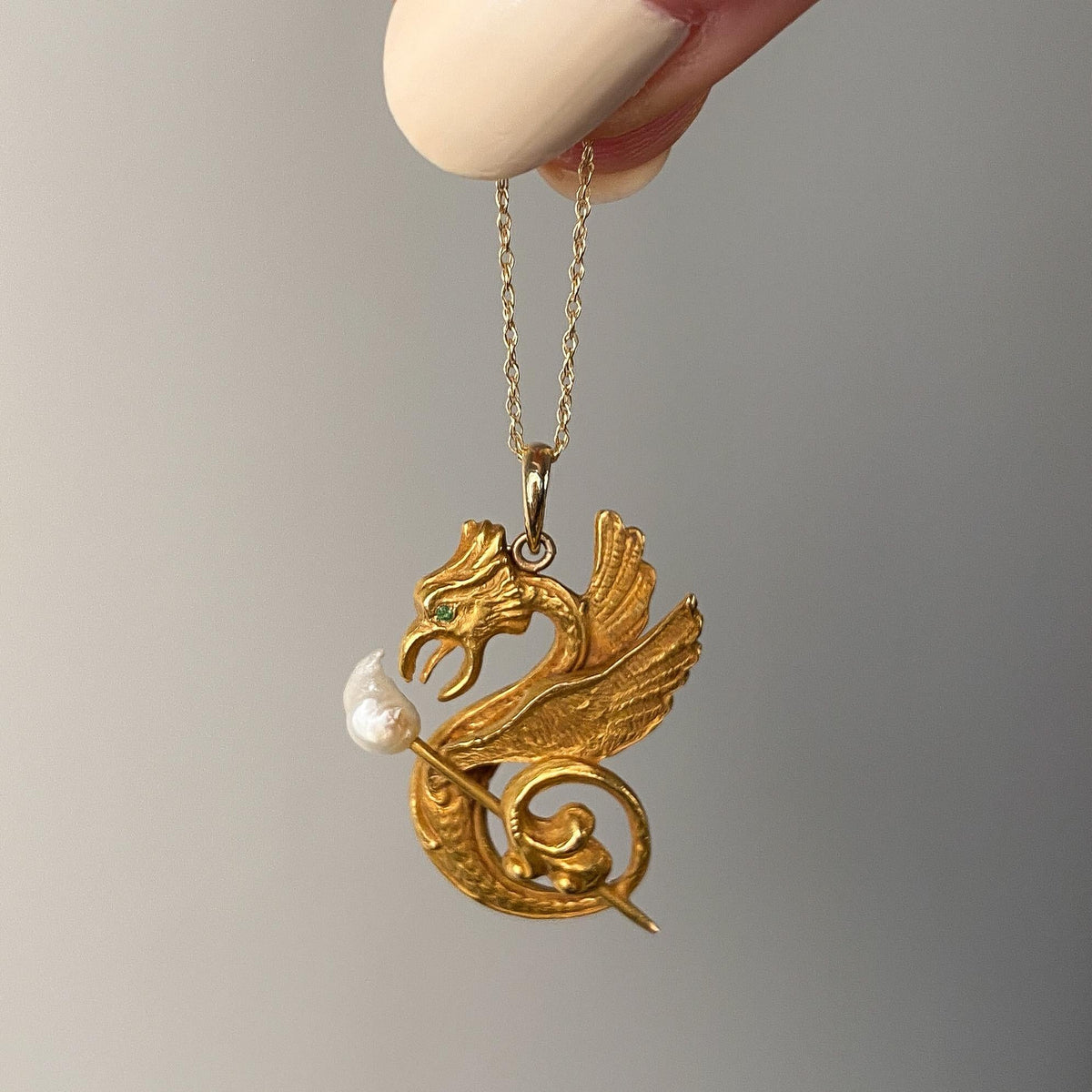 Antique Dragon Pendant of 10k Gold - Trademark Antiques