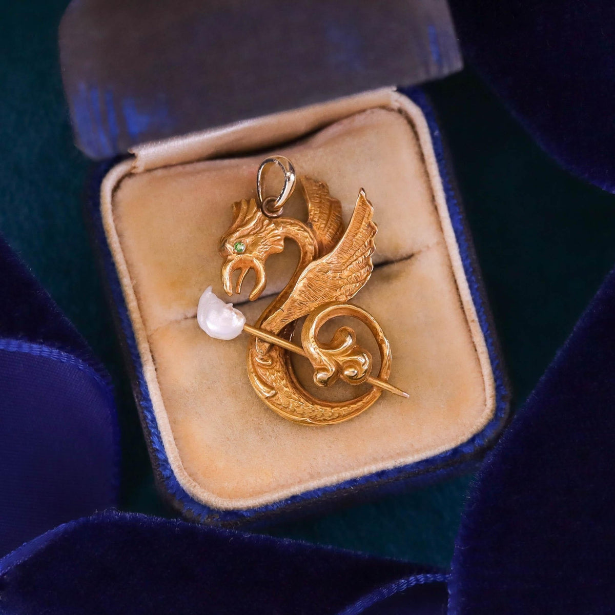 Antique Dragon Pendant of 10k Gold - Trademark Antiques