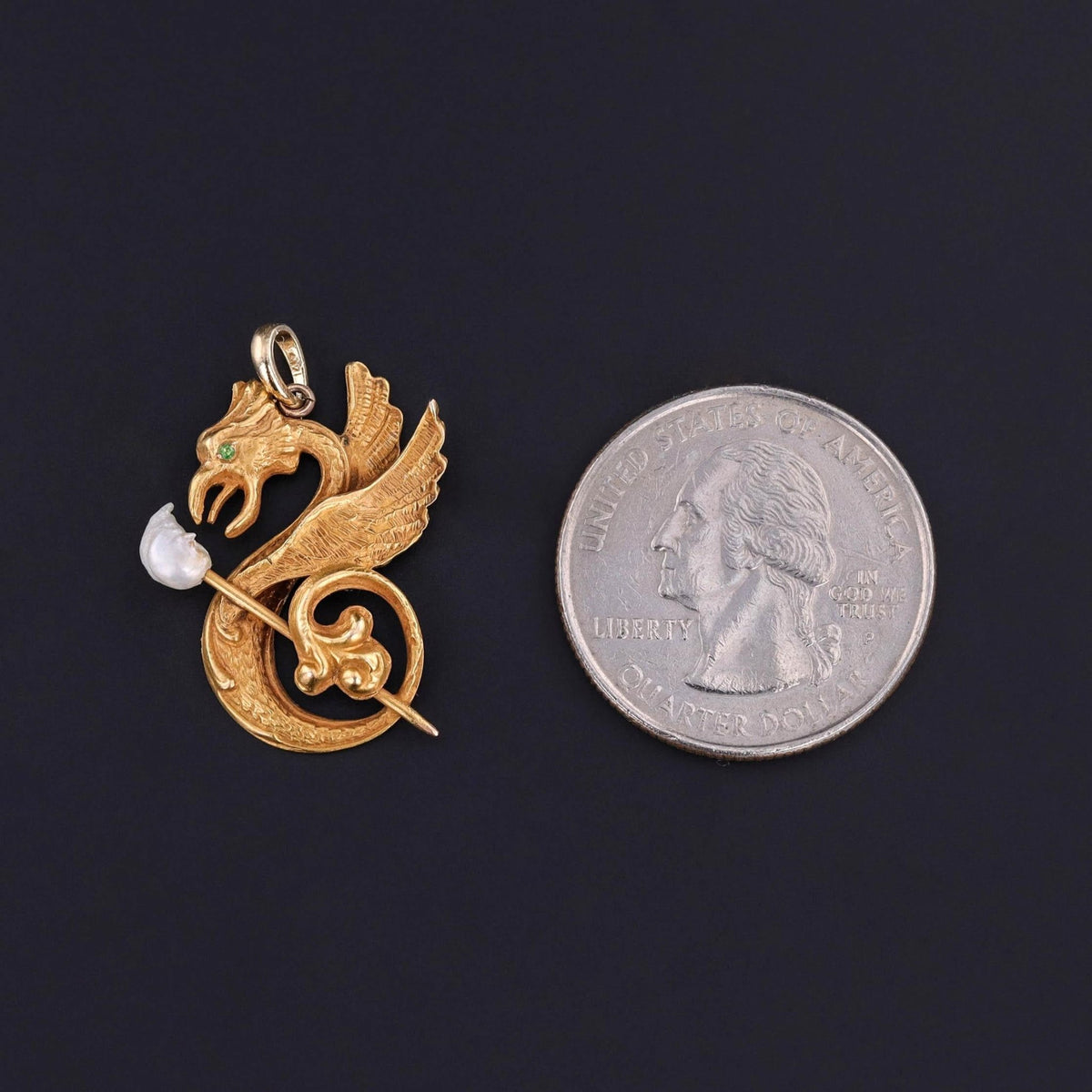 Antique Dragon Pendant of 10k Gold - Trademark Antiques