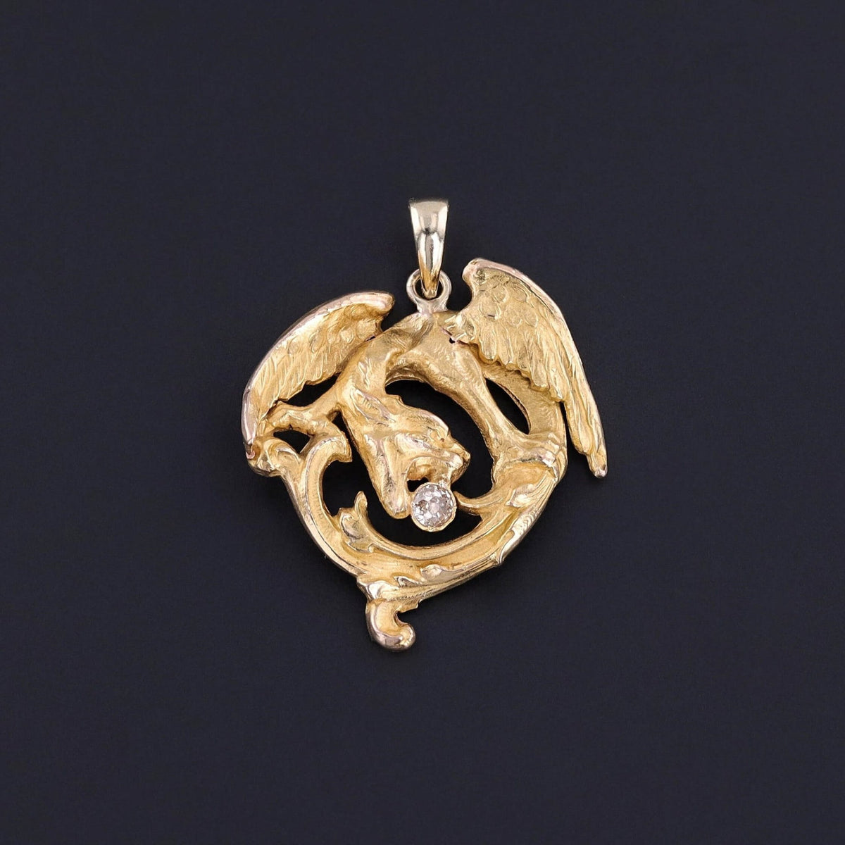 Antique Dragon Pendant of 18k Gold - Trademark Antiques