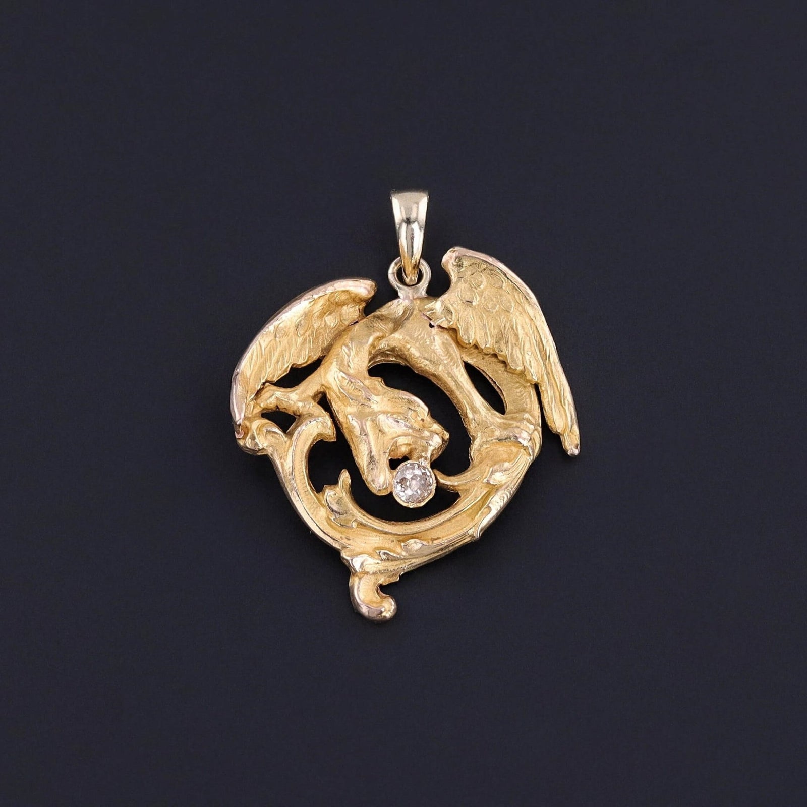 Antique Dragon Pendant of 18k Gold - Trademark Antiques