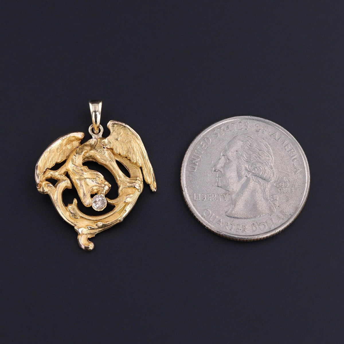 Antique Dragon Pendant of 18k Gold - Trademark Antiques
