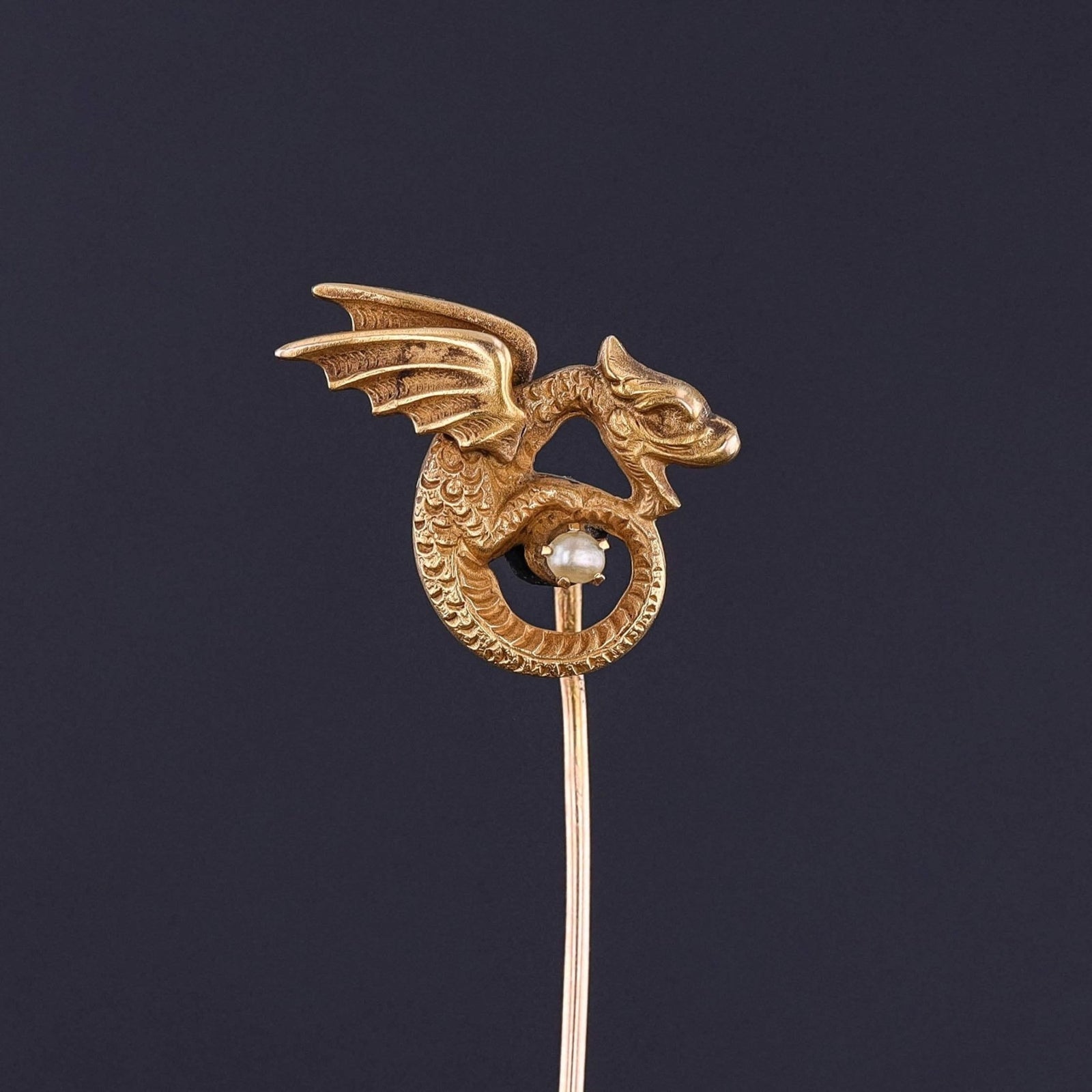 Antique Dragon Stickpin of 10k Gold - Trademark Antiques