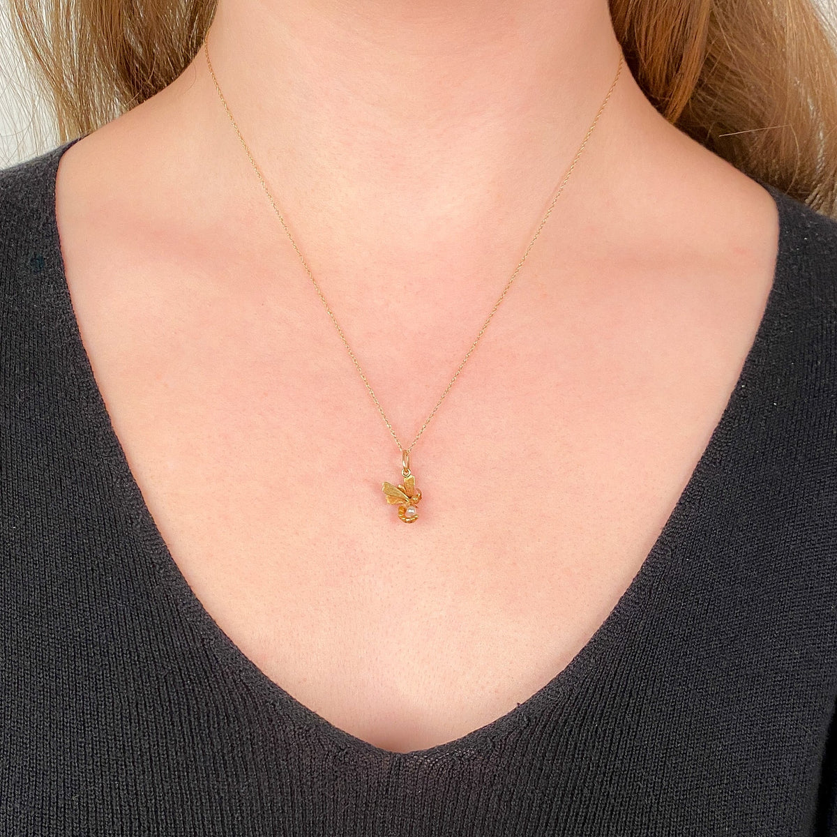 Antique Dragonfly Charm of 14k Gold - Trademark Antiques