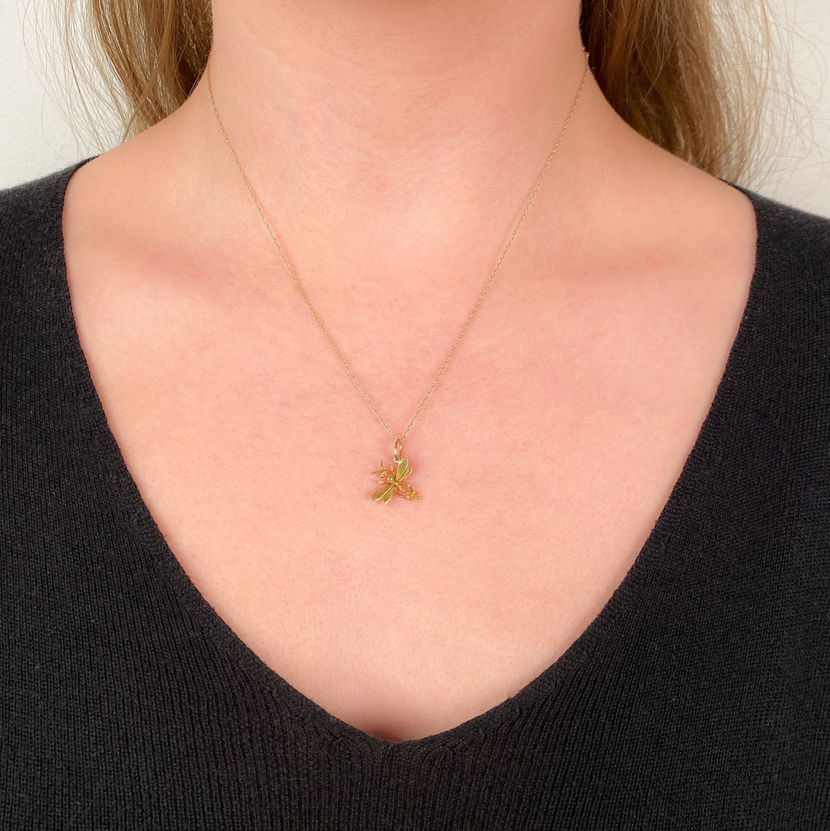 Antique Dragonfly Charm of 14k Gold - Trademark Antiques