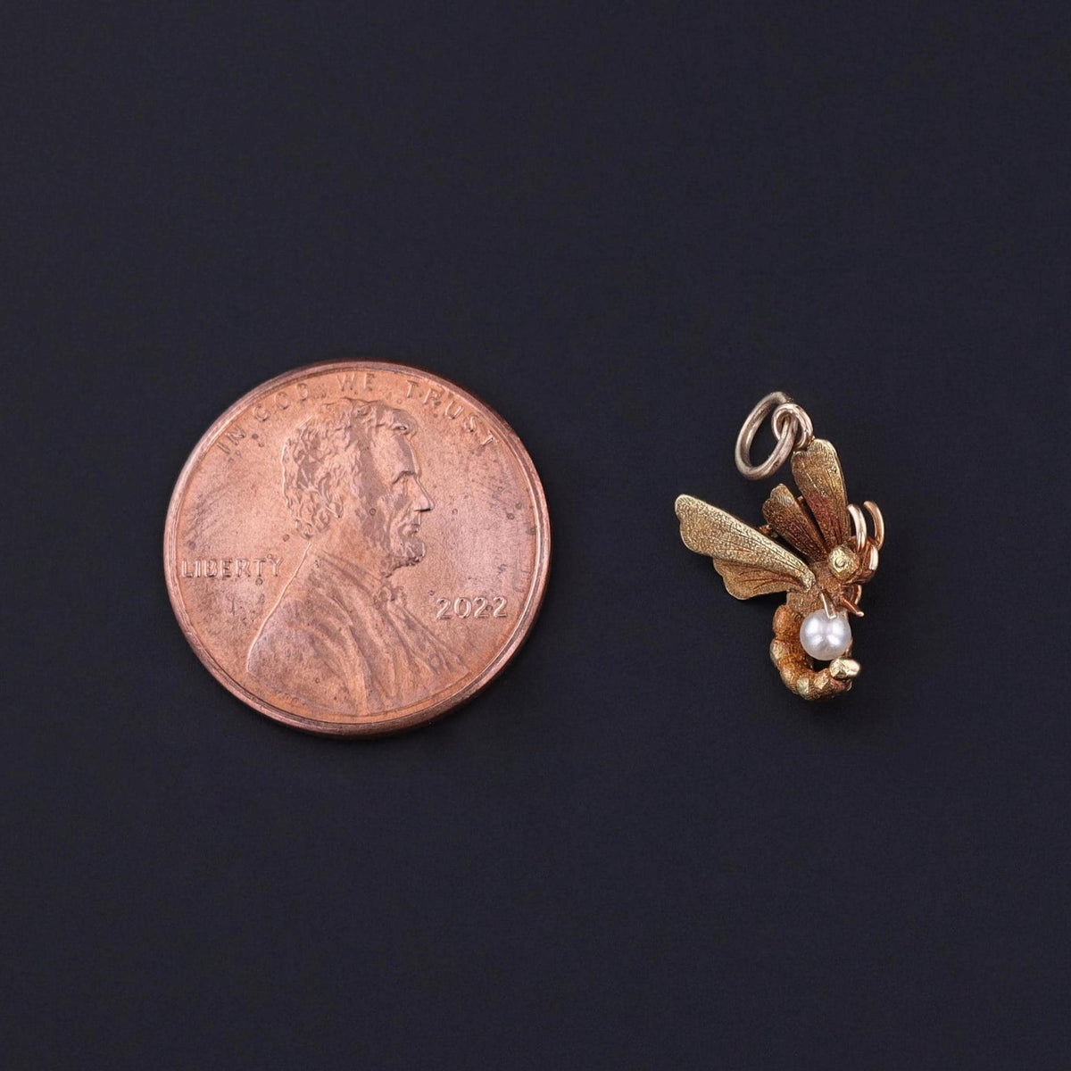 Antique Dragonfly Charm of 14k Gold - Trademark Antiques