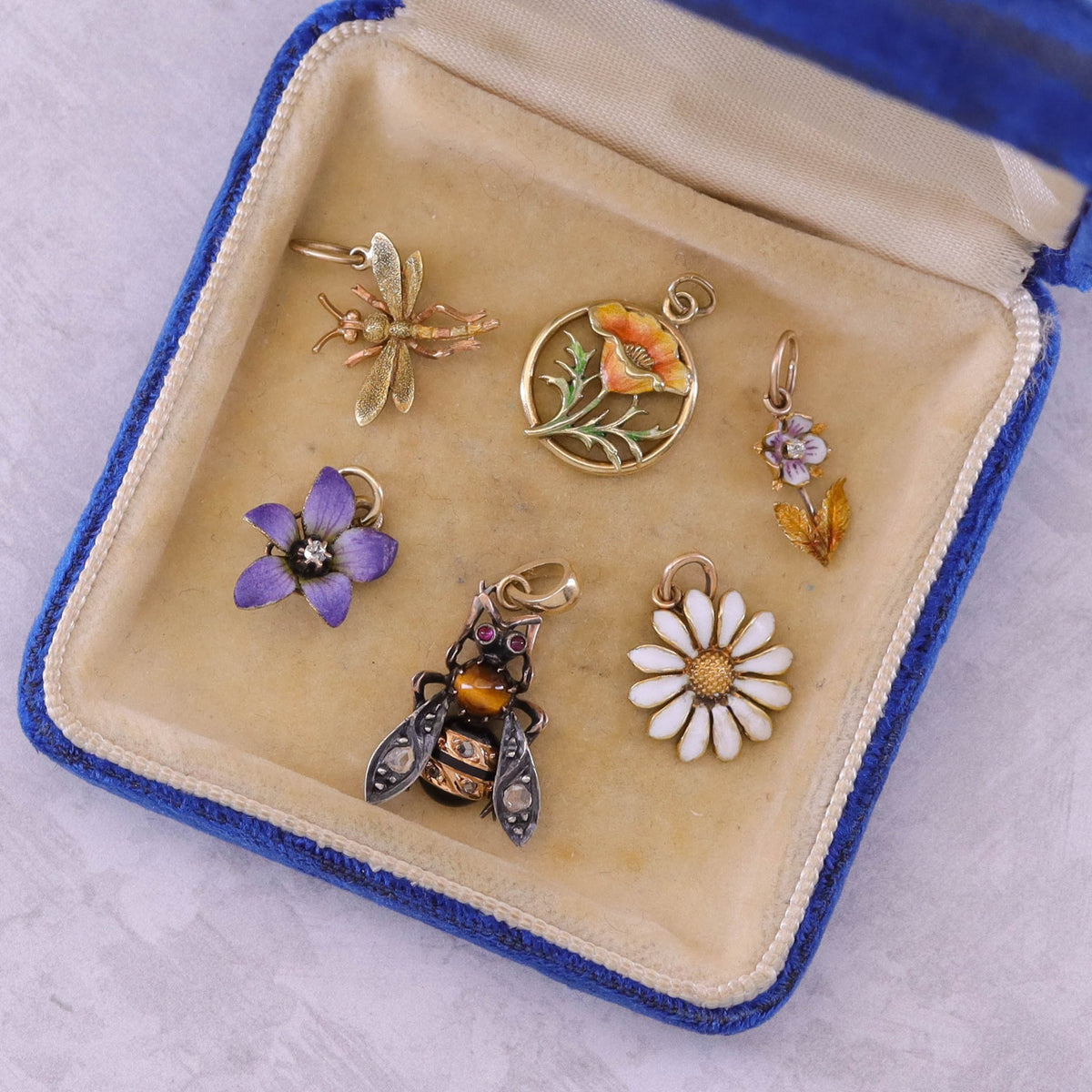 Antique Dragonfly Charm of 14k Gold - Trademark Antiques