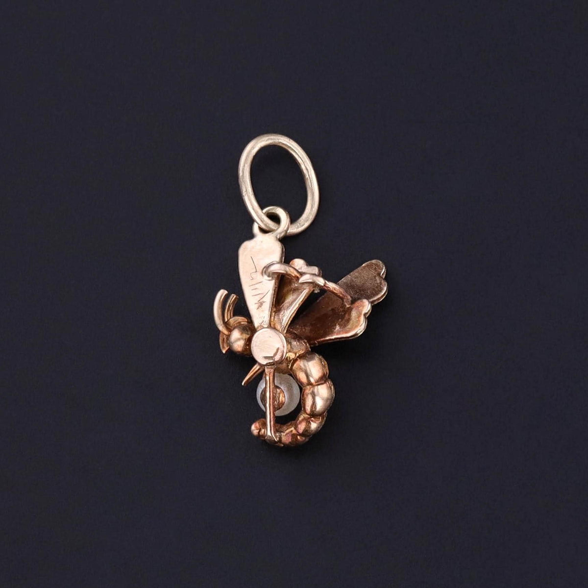 Antique Dragonfly Charm of 14k Gold - Trademark Antiques