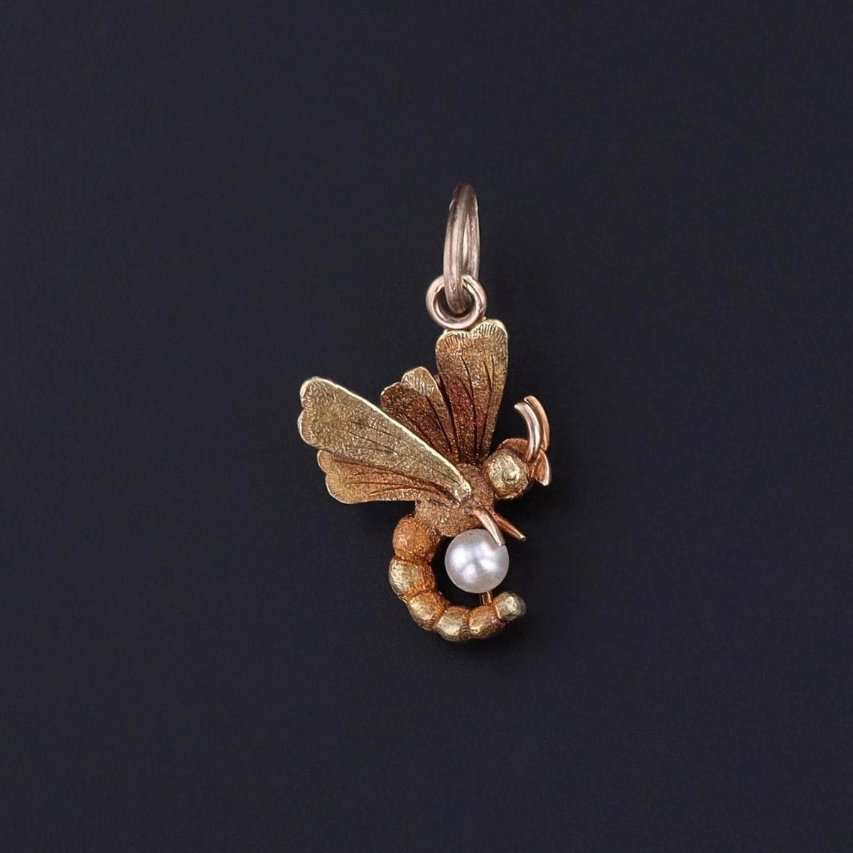 Antique Dragonfly Charm of 14k Gold - Trademark Antiques