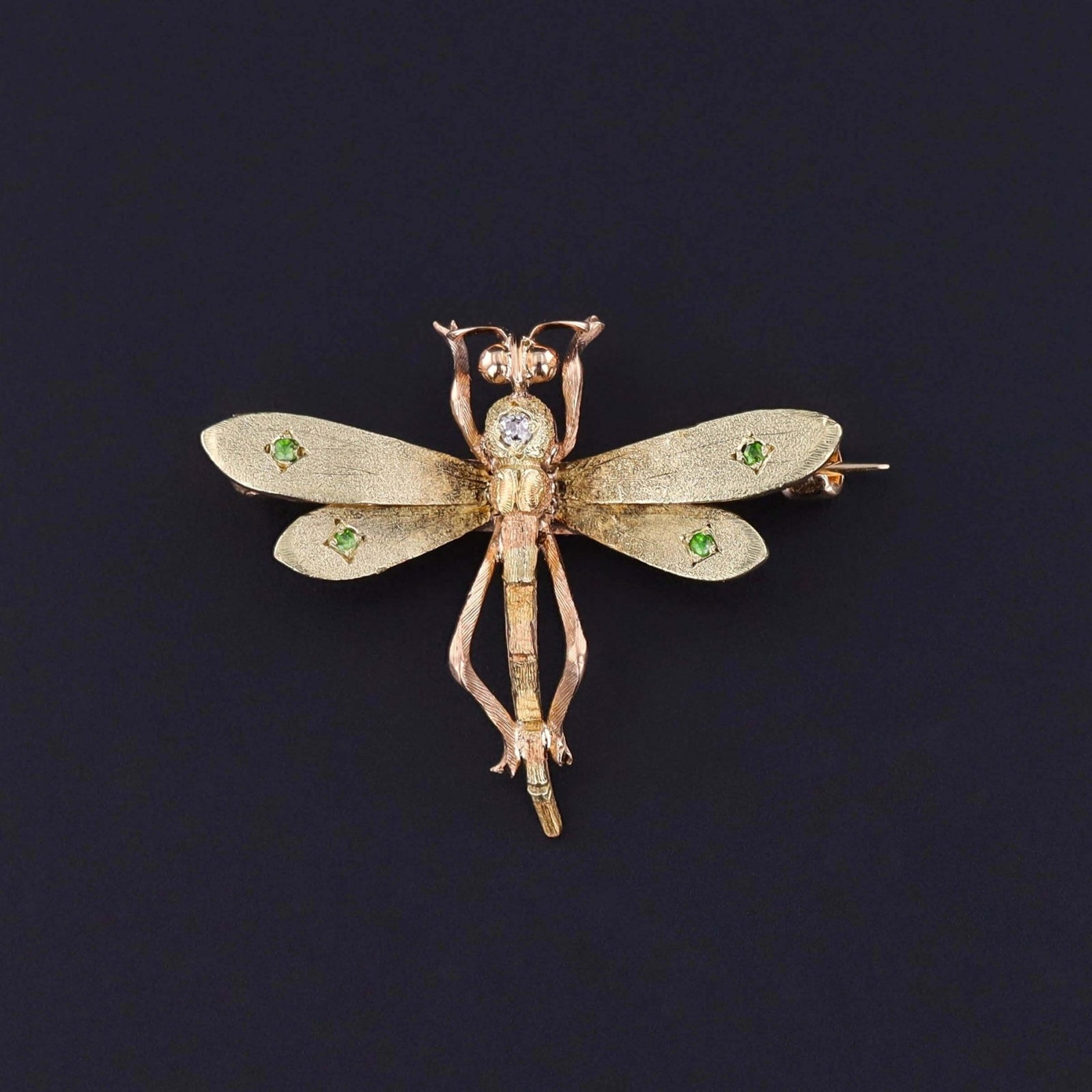Antique Dragonfly Pin of 14k Gold - Trademark Antiques