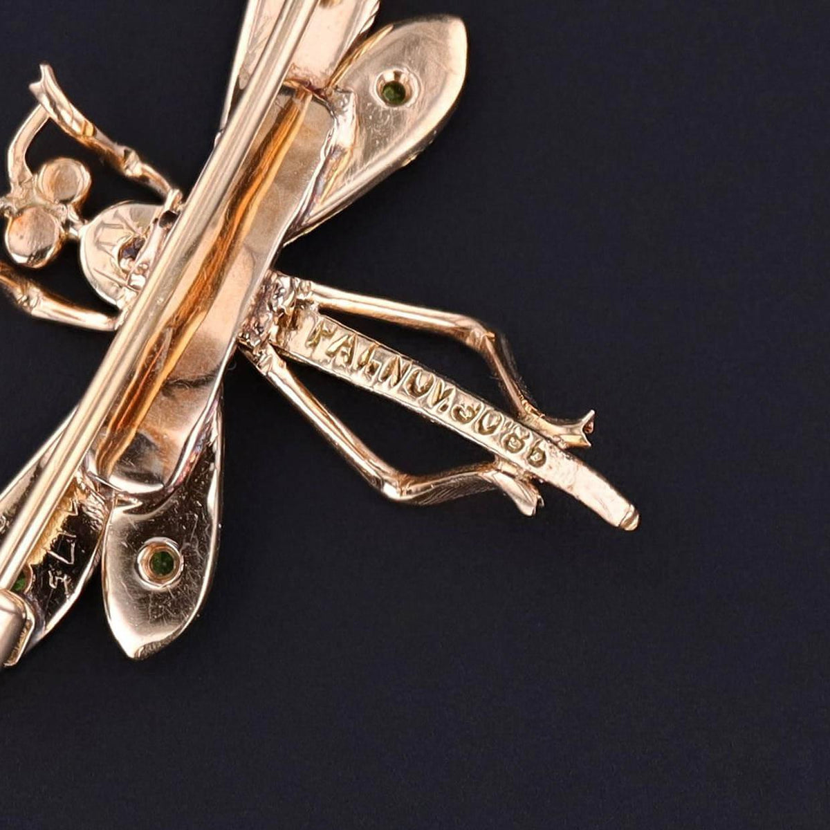 Antique Dragonfly Pin of 14k Gold - Trademark Antiques