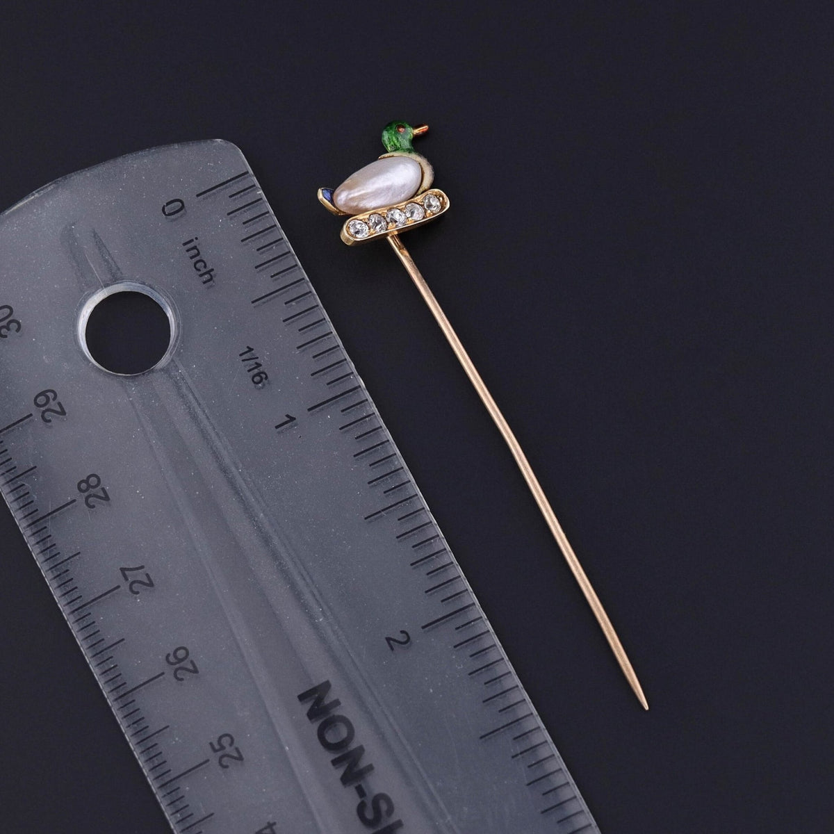 Antique Duck Stickpin with Diamonds - Trademark Antiques