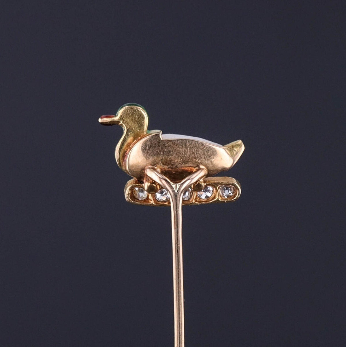 Antique Duck Stickpin with Diamonds - Trademark Antiques