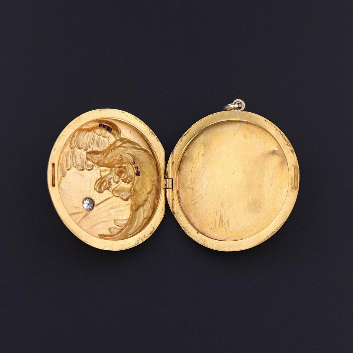 Antique Eagle Brooch Locket of 18k Gold - Trademark Antiques