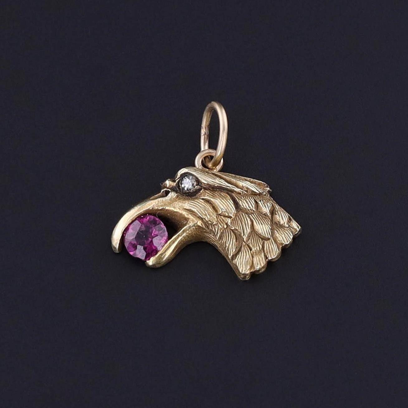 Antique Eagle Charm of 14k Gold - Trademark Antiques
