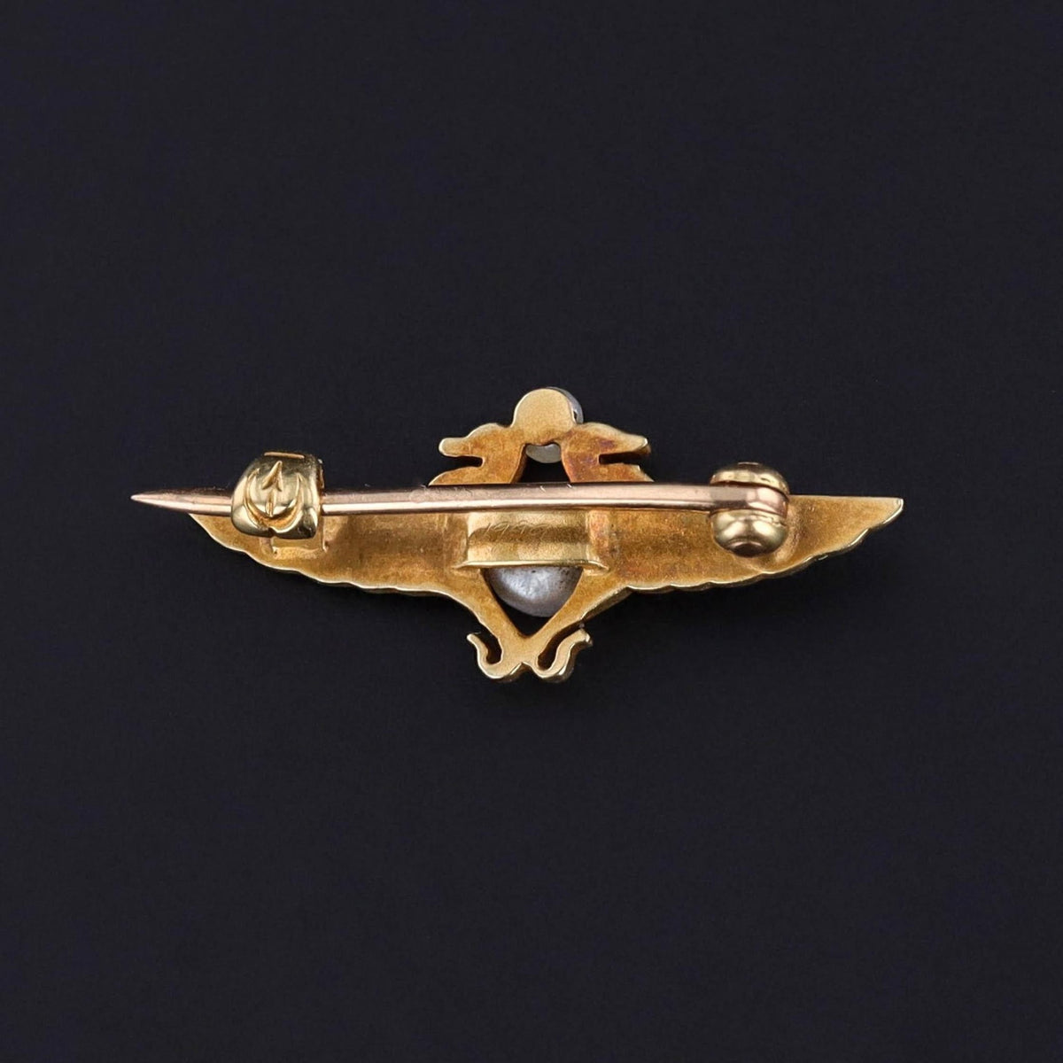 Antique Egyptian Revival Lace Pin of 14k Gold - Trademark Antiques