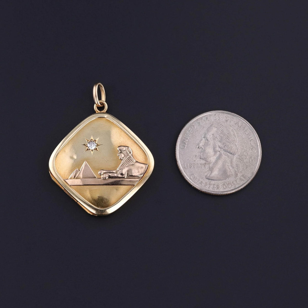 Antique Egyptian Revival Locket of 14k Gold - Trademark Antiques