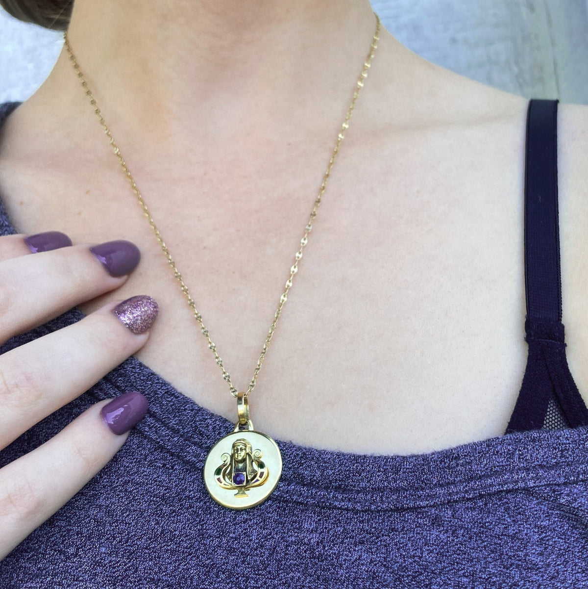 Antique Egyptian Revival Pharaoh Conversion Pendant of 18k Gold - Trademark Antiques