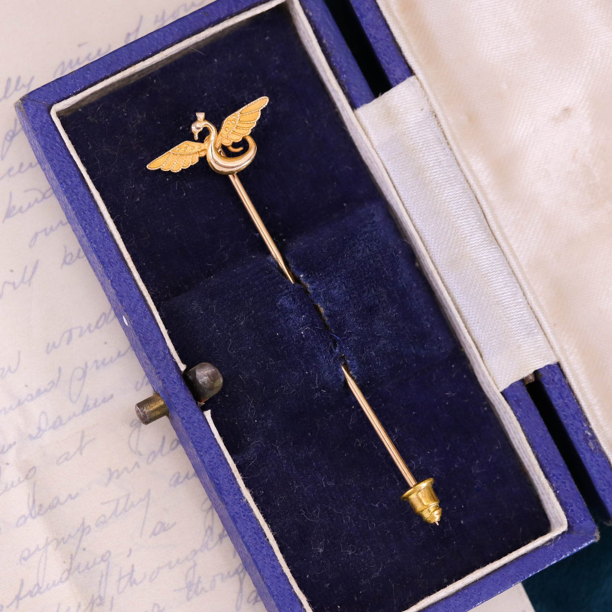 Antique Egyptian Revival Stick Pin of 14k Gold - Trademark Antiques