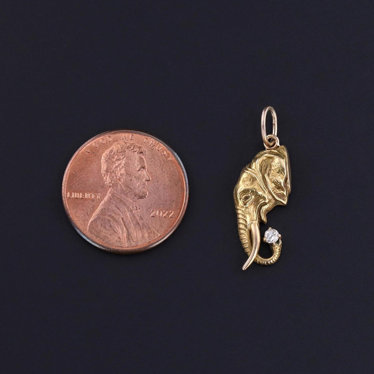 Antique Elephant Charm of 14k Gold - Trademark Antiques