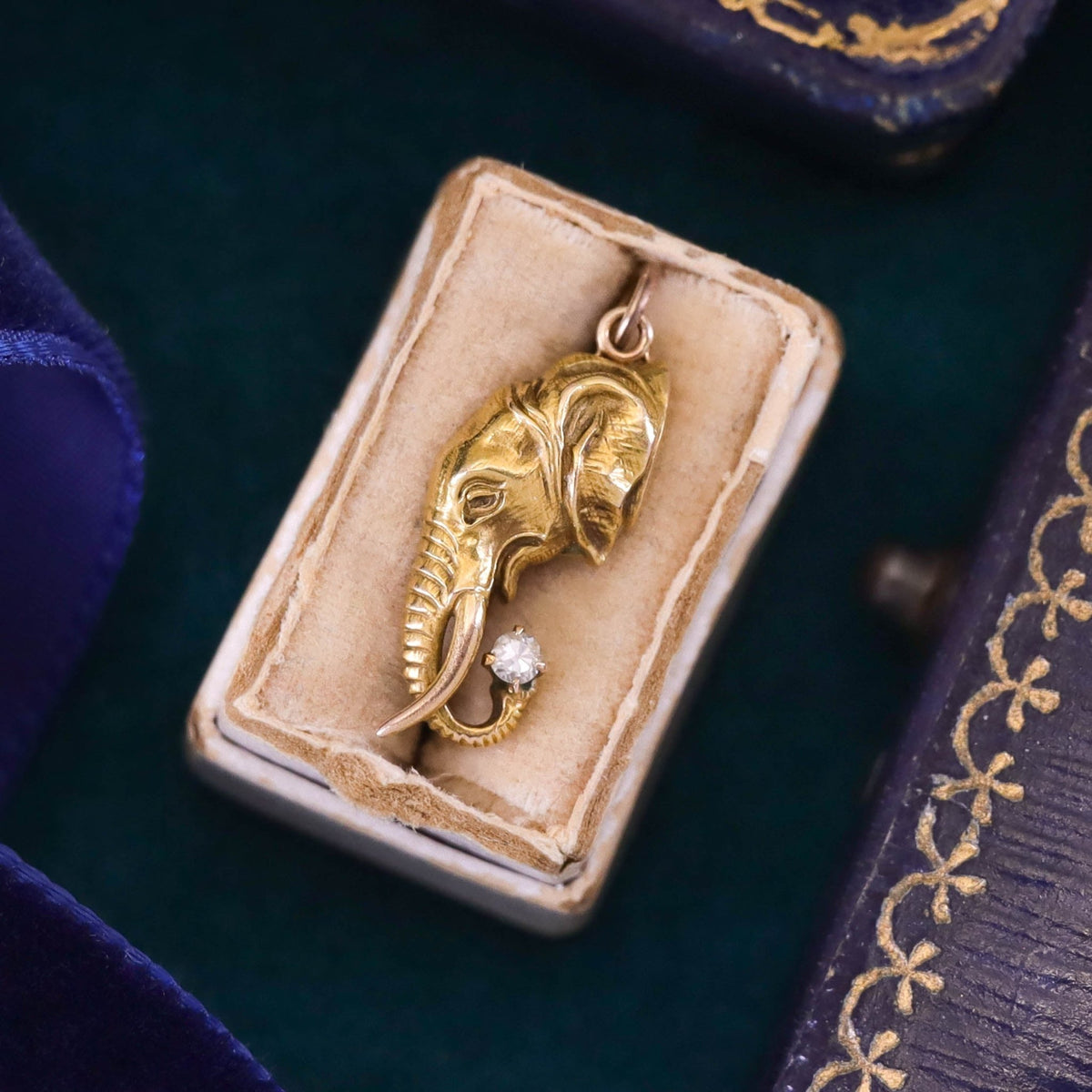 Antique Elephant Charm of 14k Gold - Trademark Antiques