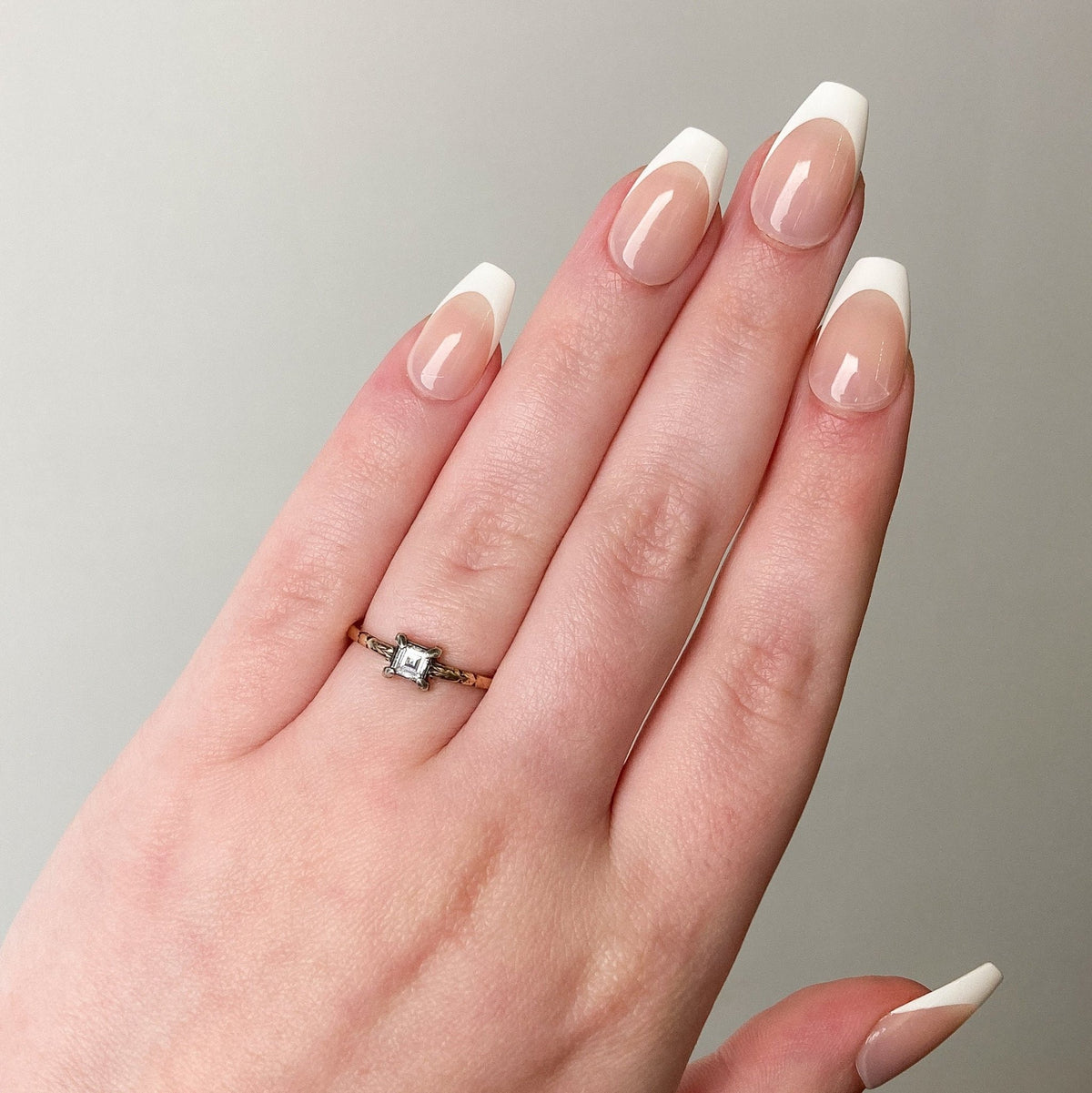 Antique Emerald Cut Diamond Ring of 12ct Gold - Trademark Antiques