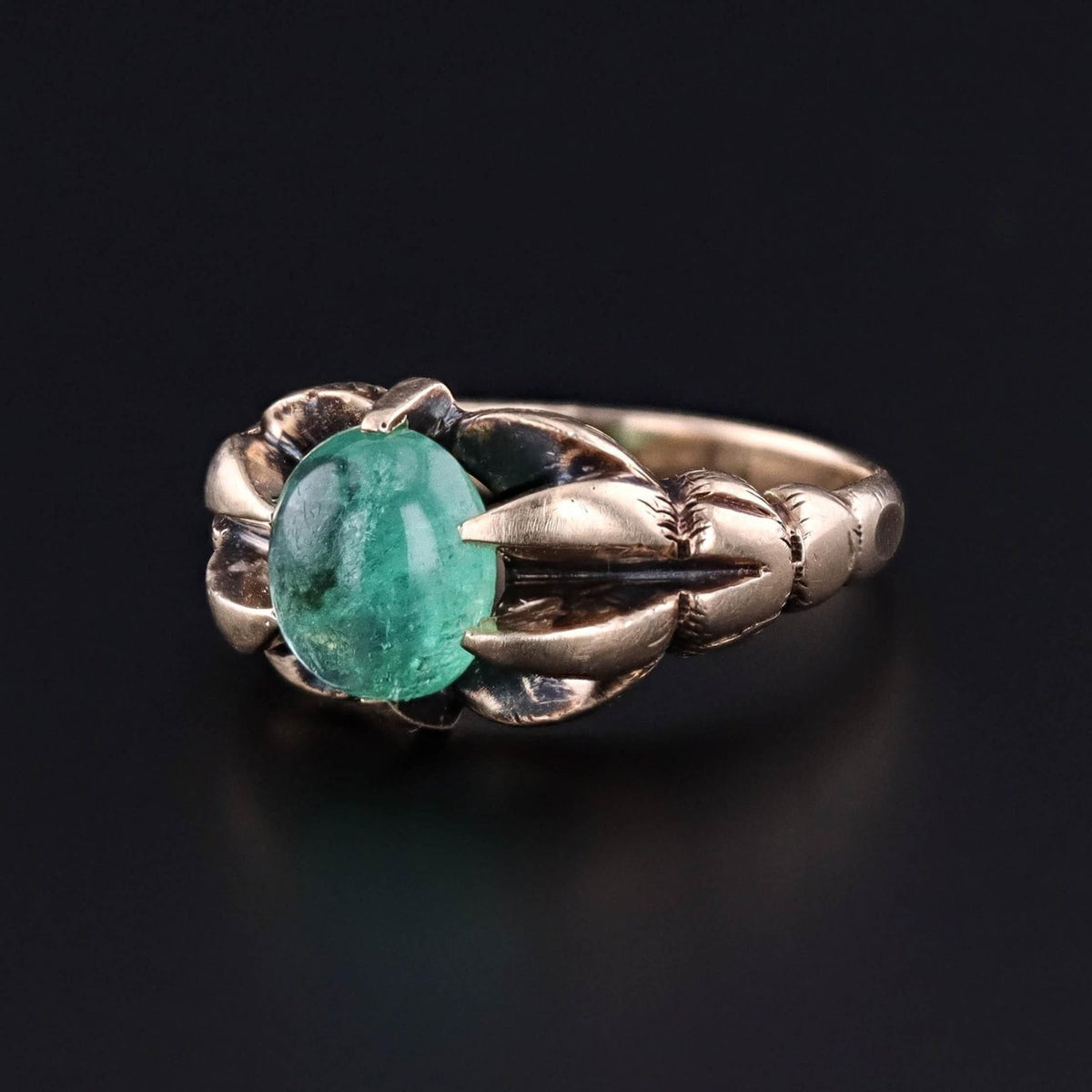 Antique Emerald Ring of 10k Gold - Trademark Antiques