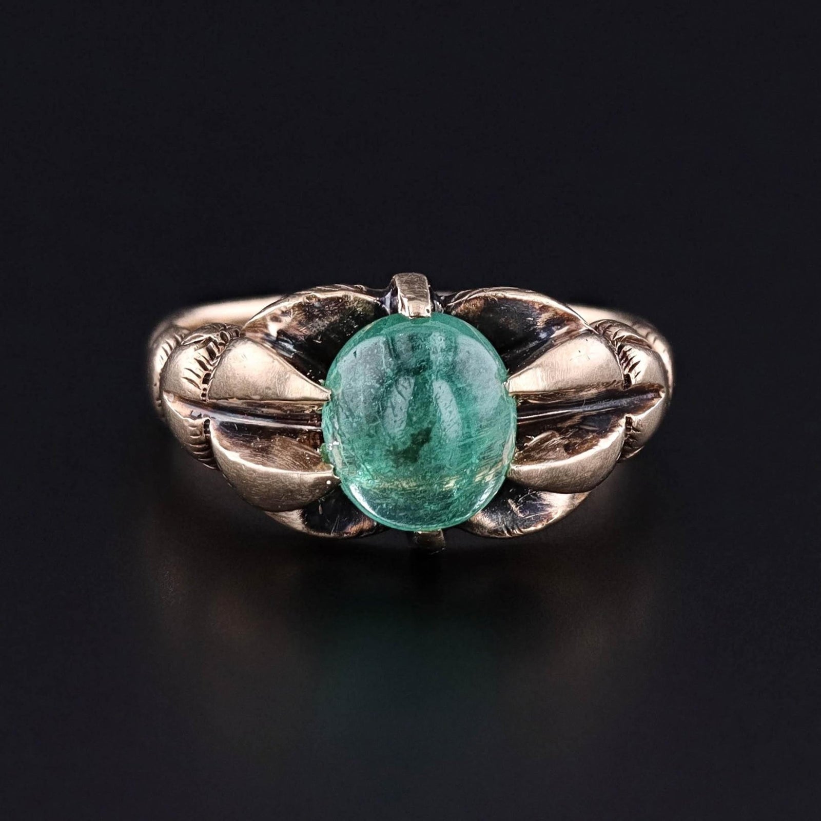 Antique Emerald Ring of 10k Gold - Trademark Antiques