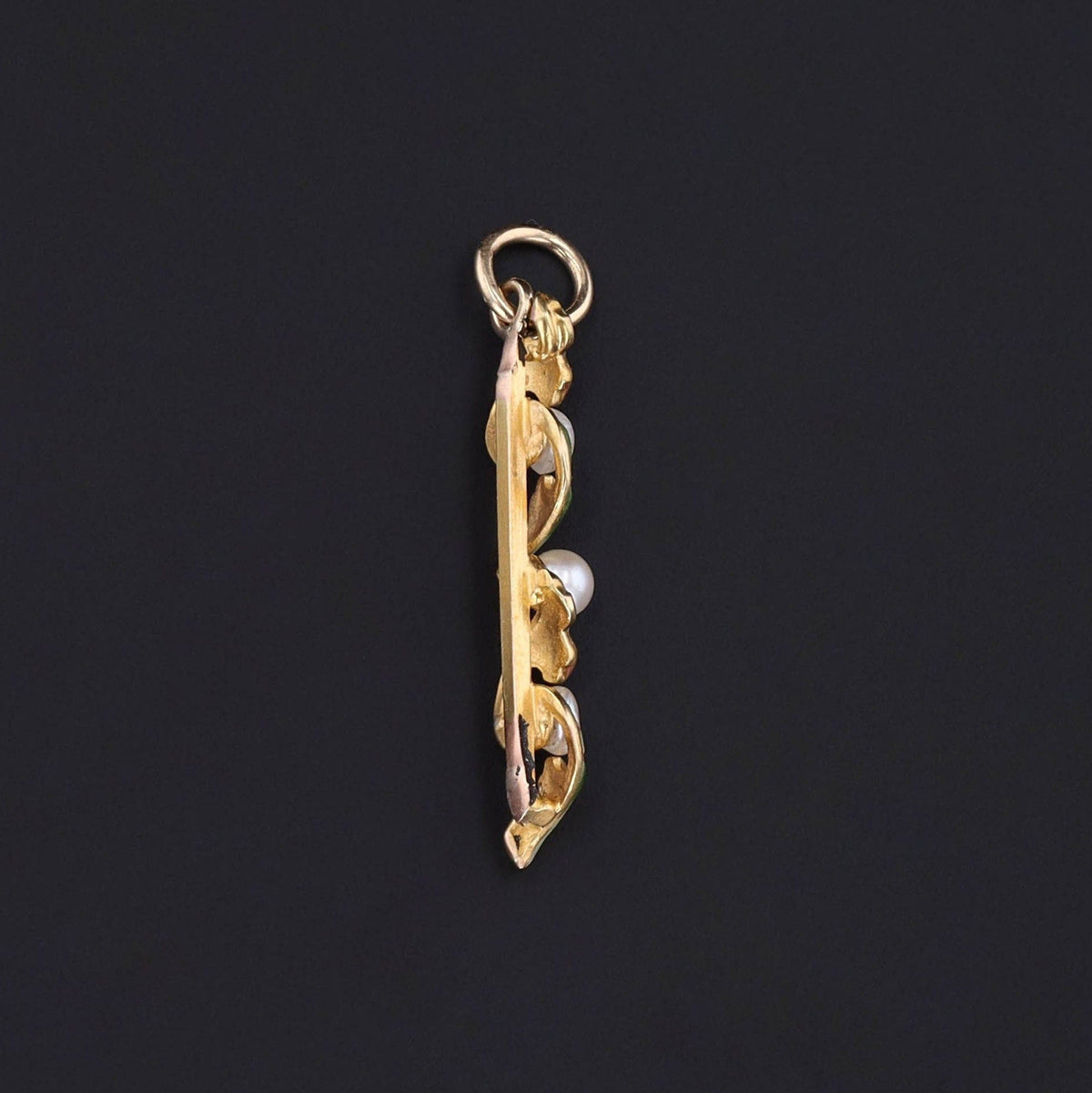 Antique Enamel and Pearl Conversion Pendant of 14k Gold - Trademark Antiques