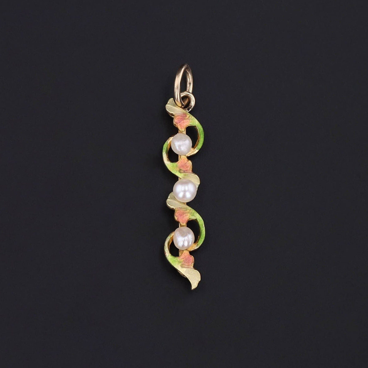 Antique Enamel and Pearl Conversion Pendant of 14k Gold - Trademark Antiques